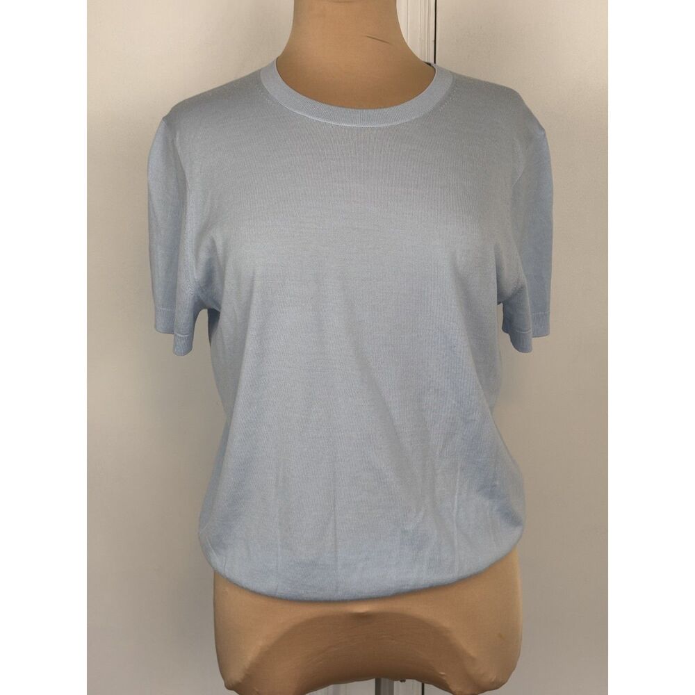 Theory blue womens short sleeve crew neck sweater XL